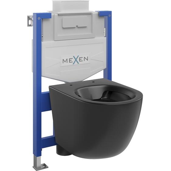 Mexen Kit WC sur pied Felix XS-U avec cuvette Lena, noir mat - 6853322XX85