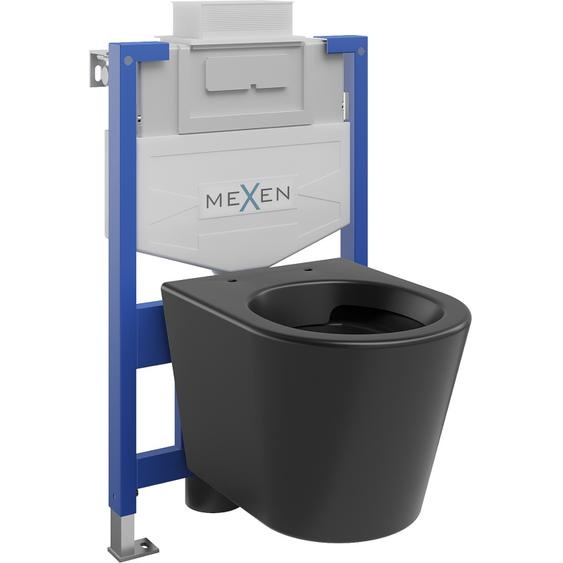 Mexen Kit WC sur pied Felix XS-U avec cuvette Rico, Noir mat - 6853372XX85