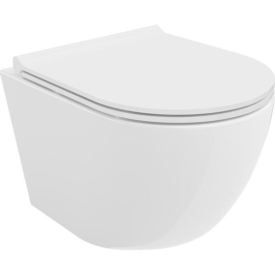Mexen Lena Cuvette de WC sans rebord avec plaque mince à chute lente, duroplast, blanc - 30220500