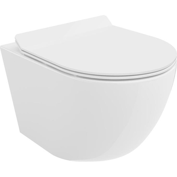 Mexen Lena Cuvette de WC sans rebord avec plaque mince à chute lente, duroplast, blanc - 30224000