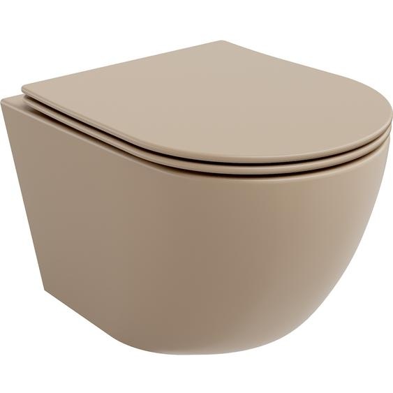 Mexen Lena Cuvette de WC sans rebord avec plaque mince à chute lente, duroplast, cappuccino mat - 30224064