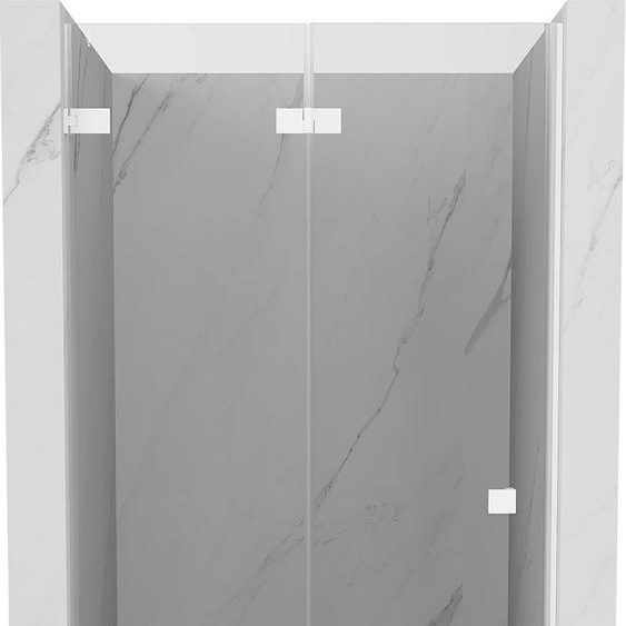 Mexen Lunar-F Porte de cabine de douche pliante gauche 85 cm, transparente, blanche - 836-085-000-20-00-L