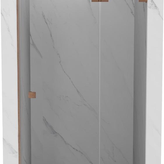 Mexen Lunar L Porte de douche battante droite 80 cm, transparente, cuivre brossé - 834L-080-000-65-00-P