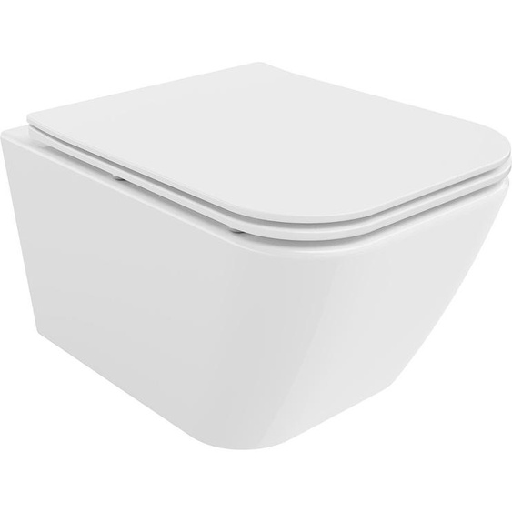 Mexen Madox Cuvette de WC sans rebord avec plaque mince à chute lente, duroplast, blanc - 30154000
