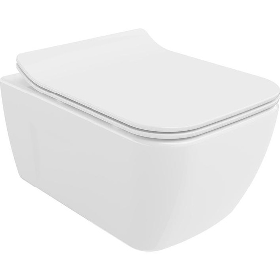 Mexen Margo Cuvette de WC sans rebord avec plaque mince à chute lente, duroplast, blanc - 30420800