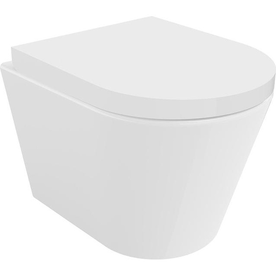 Mexen Rico Cuvette de WC sans rebord avec plaque à chute lente dure, duroplast, blanc - 30720200