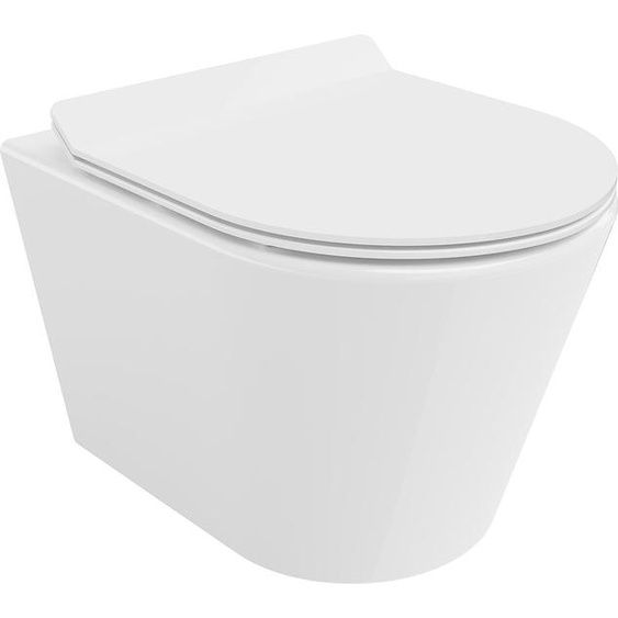 Mexen Rico Cuvette de WC sans rebord avec plaque mince à chute lente, duroplast, blanc - 30720100