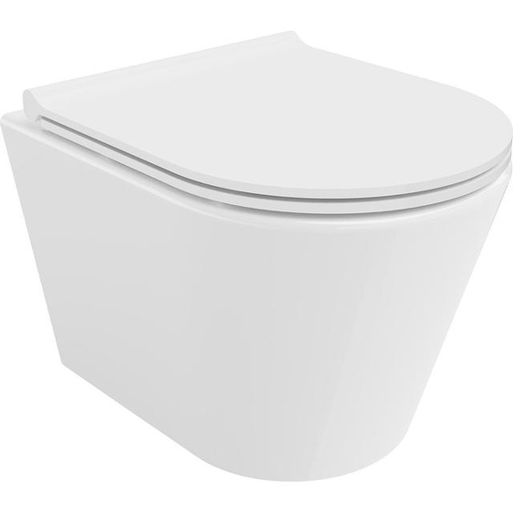 Mexen Rico Cuvette de WC sans rebord avec plaque mince à chute lente, duroplast, blanc - 30720500