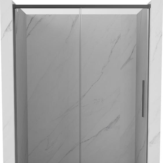 Mexen Rox Porte coulissante pour douche 140 cm, transparente, Gun Metal - 8C2-140-000-95-00