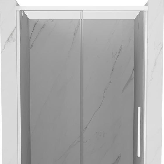 Mexen Rox Porte de douche coulissante 130 cm, transparente, blanche - 8C2-130-000-20-00