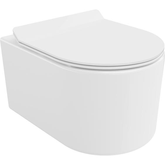 Mexen Sofia Cuvette de WC sans rebord avec plaque mince à chute lente, duroplast, blanc - 30540100