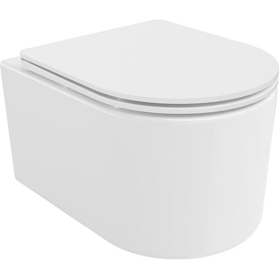 Mexen Sofia Cuvette de WC sans rebord avec plaque mince à chute lente, duroplast, blanc - 30540300