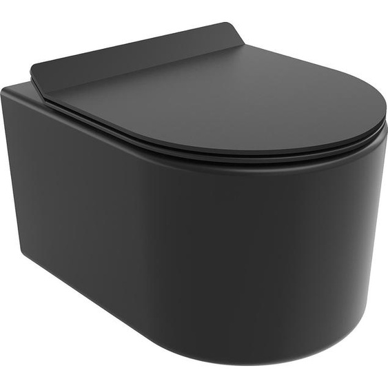 Mexen Sofia Cuvette de WC sans rebord avec plaque mince à chute lente, duroplast, Matte Black - 30540185