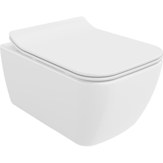 Mexen Stella Cuvette de WC sans rebord avec plaque mince à chute lente, duroplast, blanc - 30680800