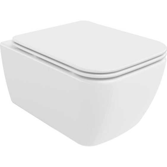 Mexen Stella Cuvette de WC sans rebord avec plaque mince à chute lente, duroplast, blanc - 30680900