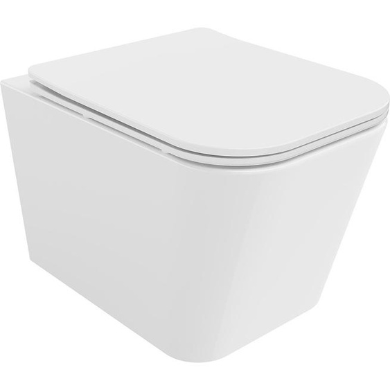Mexen Teo Cuvette de WC sans rebord avec plaque mince à chute lente, duroplast, blanc - 30850600