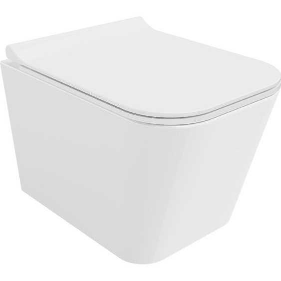 Mexen Teo Cuvette de WC sans rebord avec plaque mince à chute lente, duroplast, blanc - 30850700