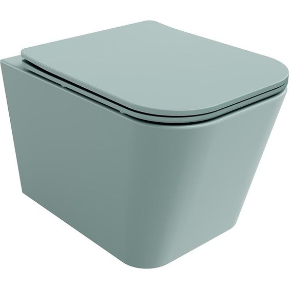 Mexen Teo Cuvette de WC sans rebord avec plaque mince à écoulement lent, duroplast, Vert clair mat - 30854048