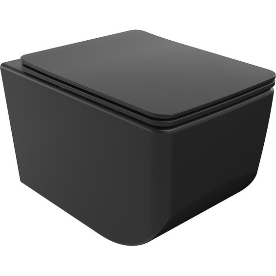 Mexen Vera Cuvette de WC sans rebord avec plaque mince à chute lente, duroplast, noir mat - 30164070