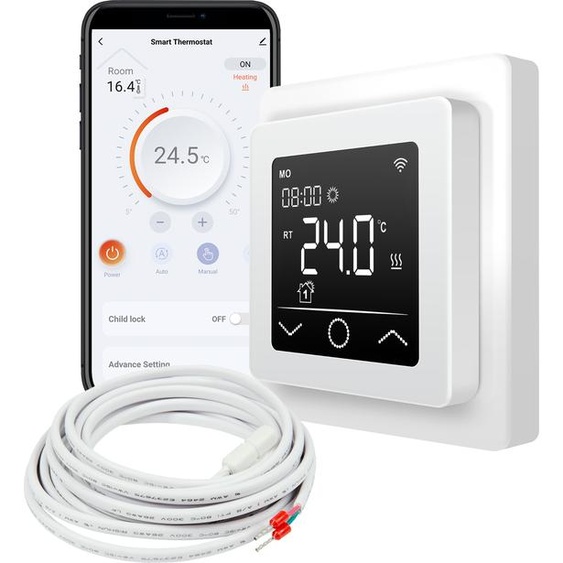Mi-750 blanc Thermostat WiFi Smart avec sonde de sol externe