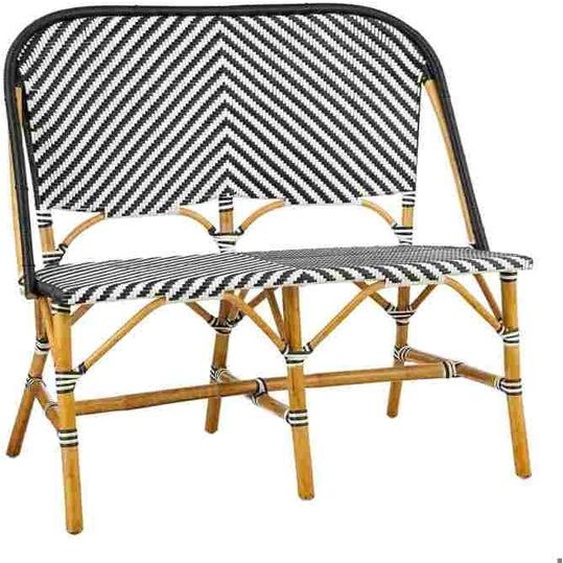 Mica Decorations Chaise de jardin Mandox - 98x60x93 cm - Rotin - Blanc