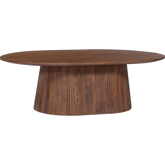 Miguel Table basse ovale 120 cm brun clair | Structure en bois massif et plateau mangue | H-H 37 x L-L 120 x P-P 70 cm