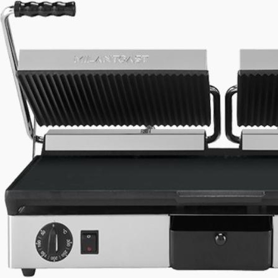 MILANTOAST-Double plaque de fonte à nervures lisses 220-240 V 3,5 kW