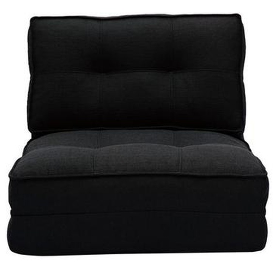Chauffeuse 1 place convertible en tissu noir SALLY