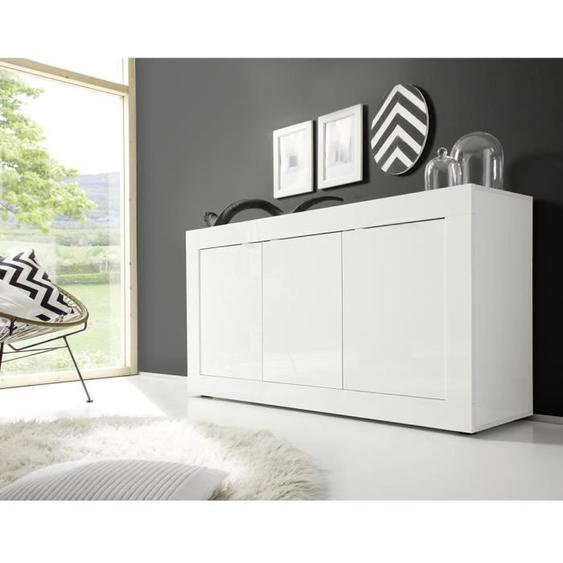 Milo - buffet bas - blanc - 3 portes - 160 cm - Blanc