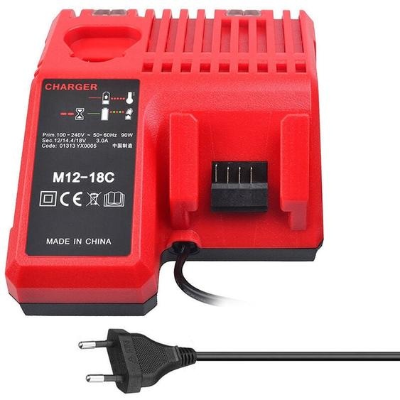 Milwaukee - Chargeur de batterie Li-ion M12-18C pour batterie au Lithium 12 v 14.4 v 18 v C1418C 48-11-1815/1828/1840 M18 M14 M12