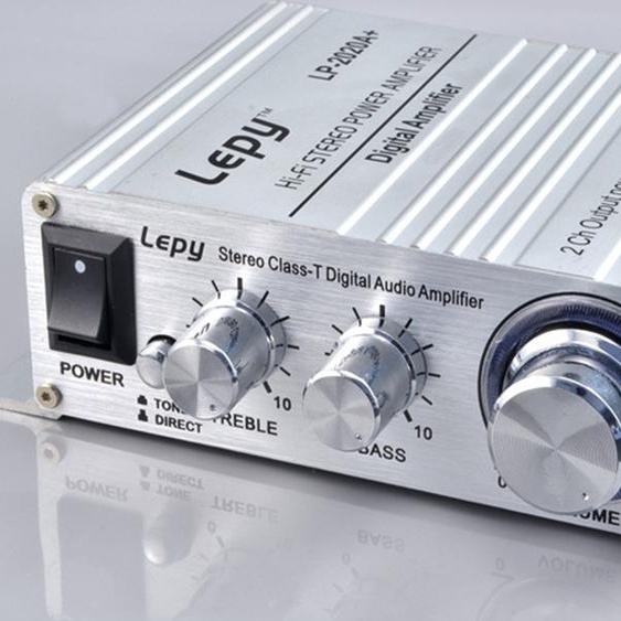 Mini amplificateur de puissance LP 2020A numérique classe D argenté de haute qualité + alimentation standard US 12V5A