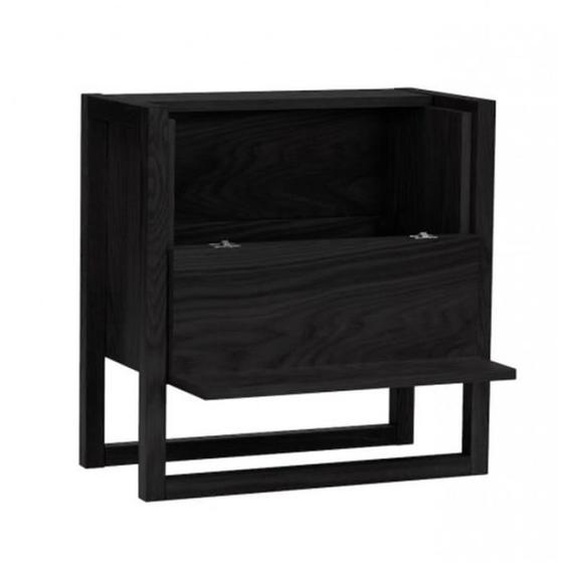 Mini Bar Design 60cm Noir - Paris Prix - Bois Massif - Haut de Gamme - Contemporain - Design