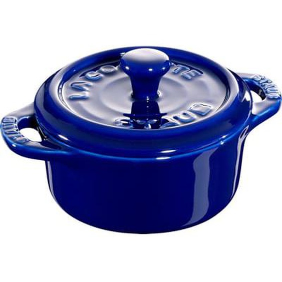 Mini cocotte ronde céramique bleu Ø10 cm