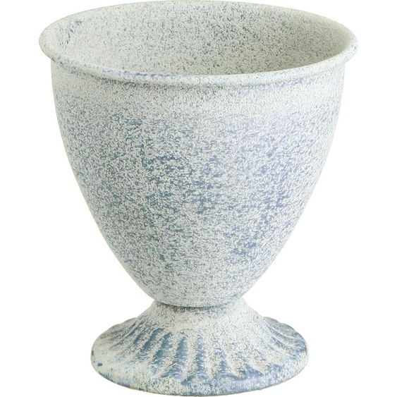 Mini Coupe Vase Calice Métal Blanc Bleu Décoration Vintage 11,5cm 2pcs