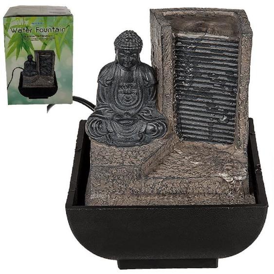 Mini-Fontaine dinterieur grise Bouddha en Polyres