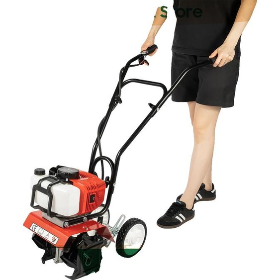 Mini houe rotative, lames en acier au manganèse, profondeur de labour : 1,18-4,72 pouces, largeur de travail : 11,8 pouces, construction légère, fonctionne à lessence