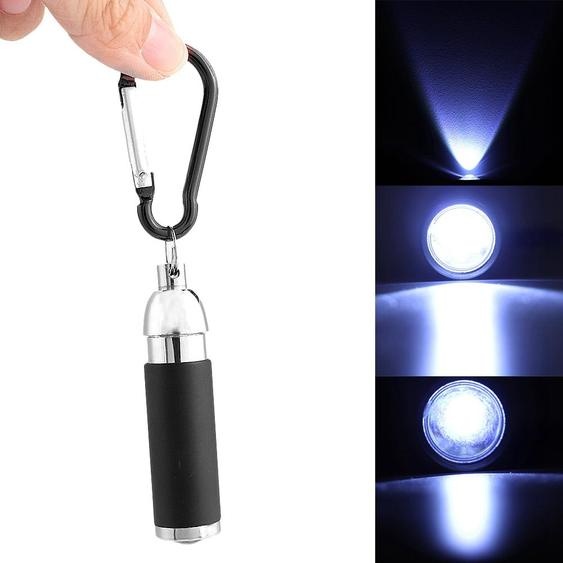 Mini lampe de poche LED portable en alliage daluminium (noir)
