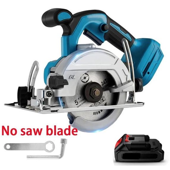 Mini-scie circulaire à main - 125 mm, sans fil, sans balais - 10 800 tr/min - Angle de coupe réglable - 1 batterie 18 V incluse - Pour le bois - Braun