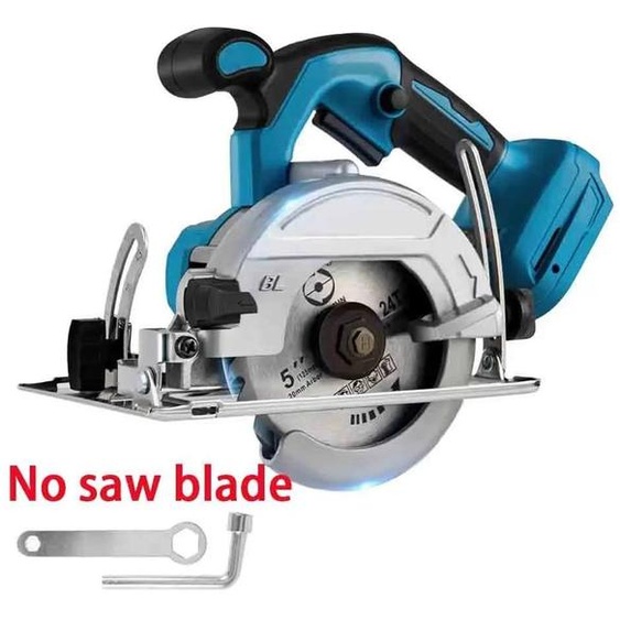 Mini-scie circulaire à main - Alimentée par batterie - Lame de 12,5 cm - 10 800 tr/min - Moteur sans balais - Angle de coupe réglable - Sans batterie - Rouge carmin