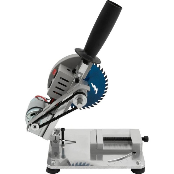 Mini scie circulaire de table - Scie circulaire de table - Lame 10,16 cm - Portable - Pour bois et métal - Prise UE - Courant continu DC - Gris