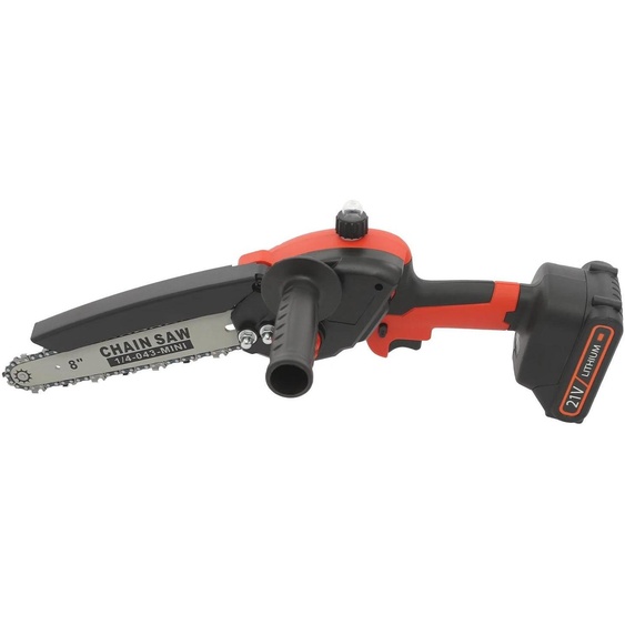 Mini-tronçonneuse - Alimentation par batterie 20 cm - 800 W - 2 750 tr/min - Lubrification automatique de la chaîne - Moteur tout cuivre - Sans batterie - Rouge