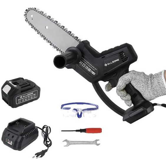 Mini tronçonneuse sans fil, alimentée par batterie, design léger,Avec une batterie