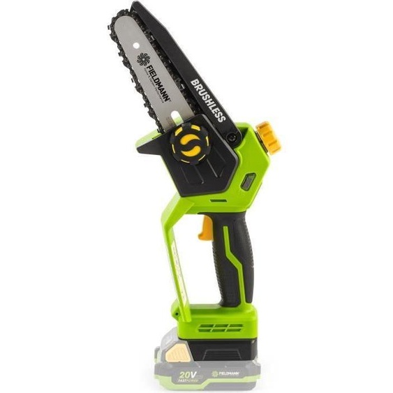 Mini Tronçonneuse sans fil FIELDMANN, 20V, Guide-chaîne 127 mm, Vitesse 11 m/s