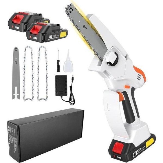 Mini-tronçonneuse sans fil - Mini-tronçonneuse sans fil rechargeable - Tronçonneuse sans fil - Tronçonneuse rechargeable - Tronçonneuse portative