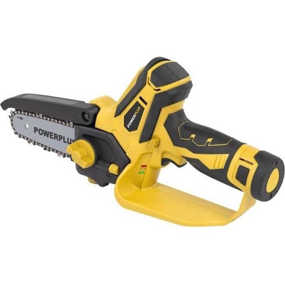 Mini Tronçonneuse sans fil POWERPLUS, 12V, 10cm, 2 batteries 2Ah inclues, Coupe 120 branches Ø50mm