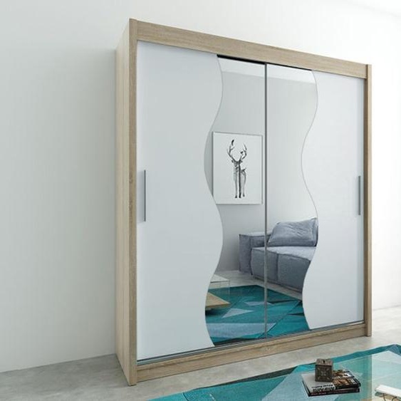 MINIO Armoire 200 cm MADRYT Chêne Sonoma / Blanc