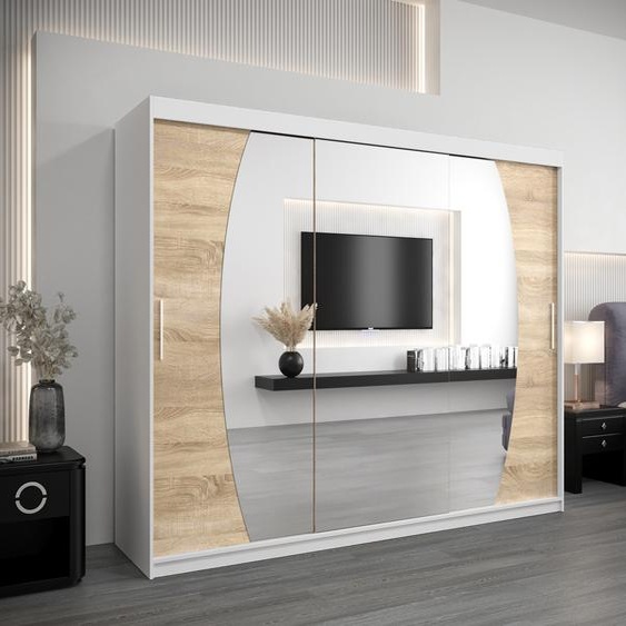MINIO Armoire 250 cm ELYPSE Blanc mat / Chêne Sonoma