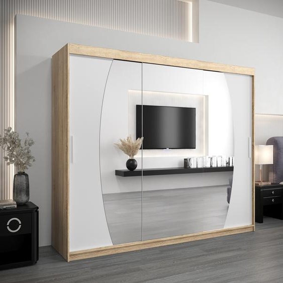 MINIO Armoire 250 cm ELYPSE Chêne Sonoma / Blanc mat