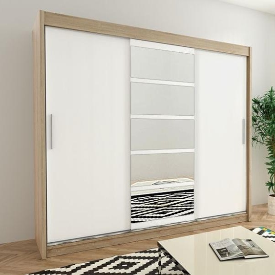 MINIO Armoire 250 cm ROMA 1 Chêne Sonoma / Blanc