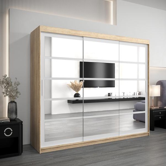 MINIO Armoire 250 cm ROMA 2 Chêne Sonoma / Blanc